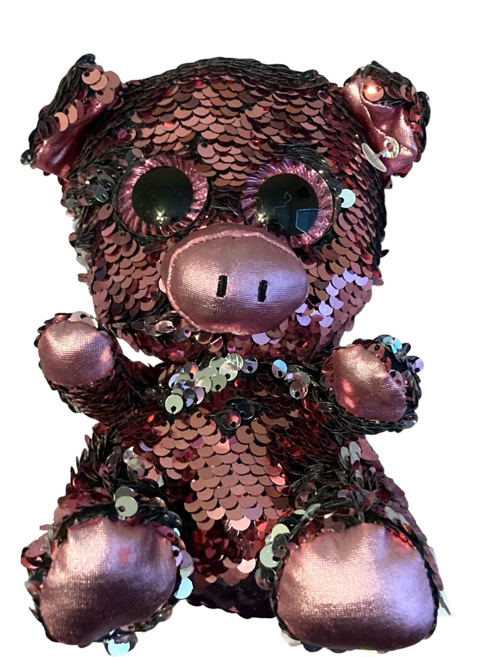 Sequin Plush Pig Stuffed Animal - Shimmering Rose Pink